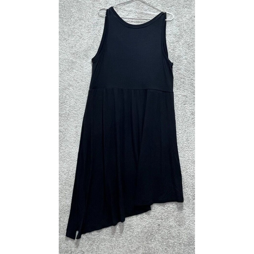 AVA & VIV Women's Asymmetric Hem Dress 1X Black Scoop Neck Sleeveless‎ Pullover - Picture 5 of 13